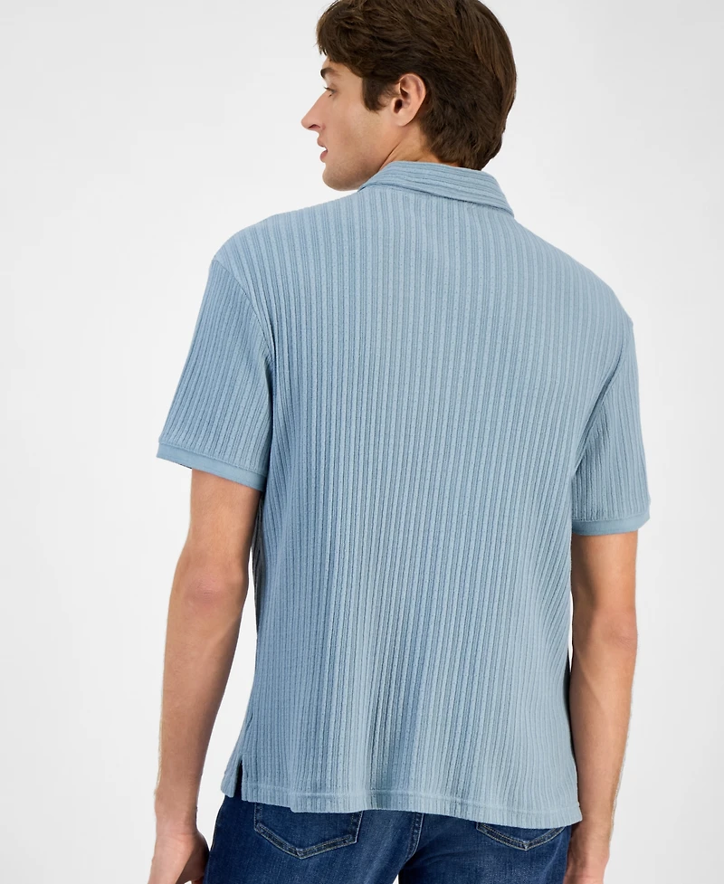 Sun + Stone Men's Rocco Textured Polo Shirt, Exclusively at Macy's