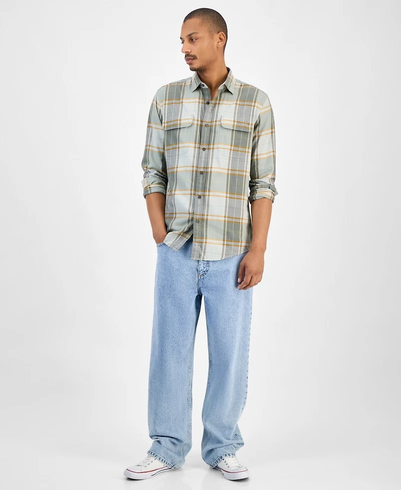 Sun + Stone Men's Plaid Shirt, Macy's Exclusive