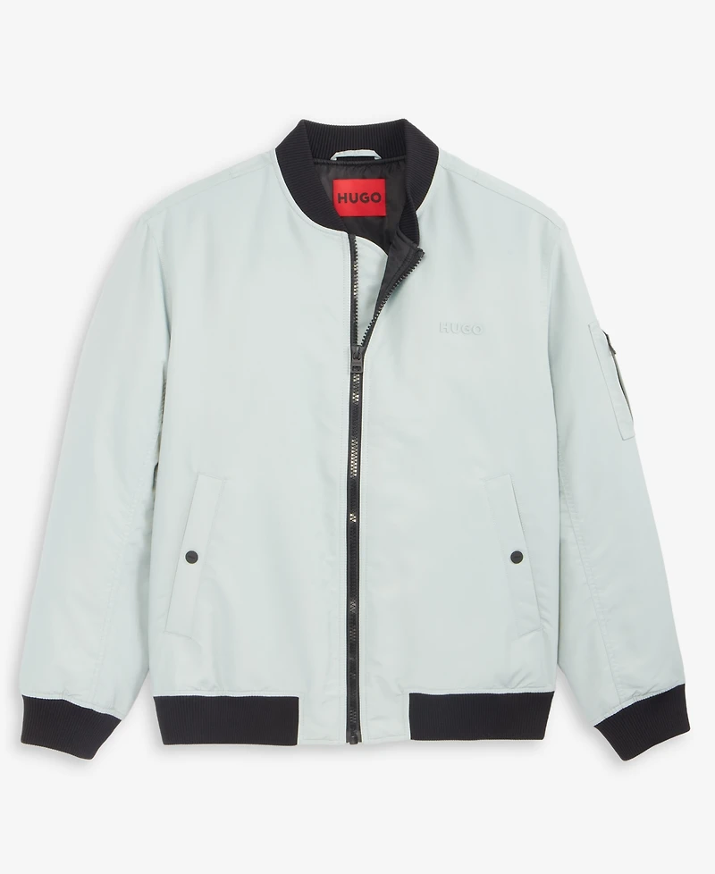 Hugo by Hugo Boss Men's Baken2435 Slim-Fit Satin Bomber Jacket