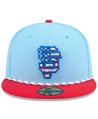 New Era Men's Light Blue/Red San Francisco Giants 2025 Fourth of July 59FIFTY Fitted Hat