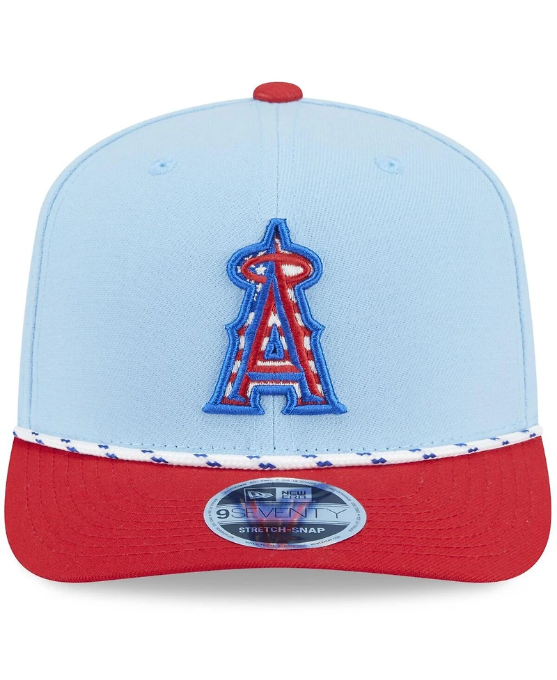 New Era Men's Light Blue/Red Los Angeles Angels 2025 Fourth of July 9SEVENTY Adjustable Hat