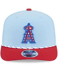 New Era Men's Light Blue/Red Los Angeles Angels 2025 Fourth of July 9SEVENTY Adjustable Hat