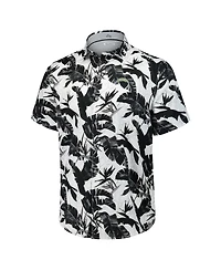 Tommy Bahama Men's Black Los Angeles Chargers Sunnyvale Blooms Camp Button-Up Shirt