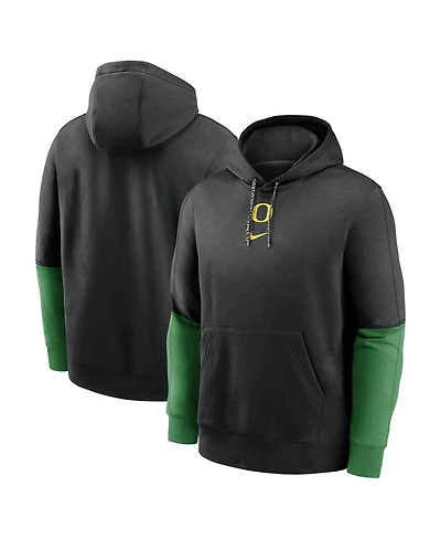 Nike Men's Black/Green Oregon Ducks 2024 Sideline Club Pullover Hoodie