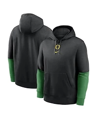 Nike Men's Black/Green Oregon Ducks 2024 Sideline Club Pullover Hoodie