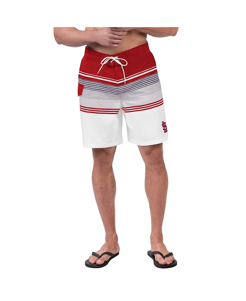 G-iii Sports by Carl Banks Men's Red/White St. Louis Cardinals Jump Shot Volley Board Shorts