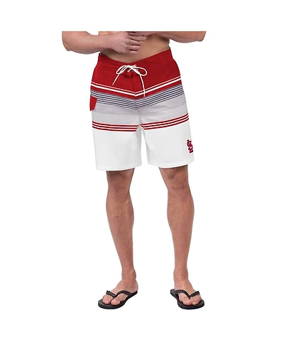 G-iii Sports by Carl Banks Men's Red/White St. Louis Cardinals Jump Shot Volley Board Shorts