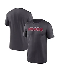 Nike Men's Pewter Tampa Bay Buccaneers Primetime Legend Wordmark Performance T-Shirt