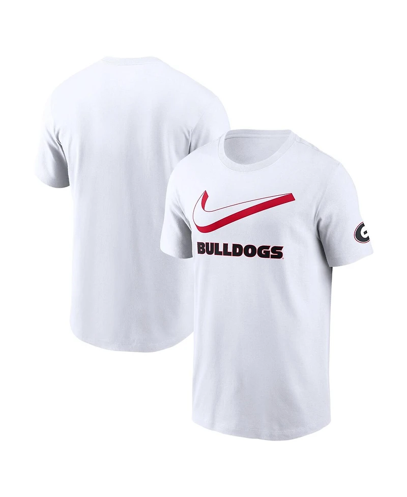 Nike Men's White Georgia Bulldogs Primetime 2-Hit Swoosh T-Shirt