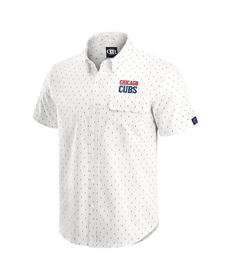 Darius Rucker Collection by Fanatics Men's Cream Chicago Cubs Printed Button-Down Shirt