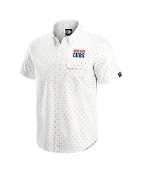 Darius Rucker Collection by Fanatics Men's Cream Chicago Cubs Printed Button-Down Shirt