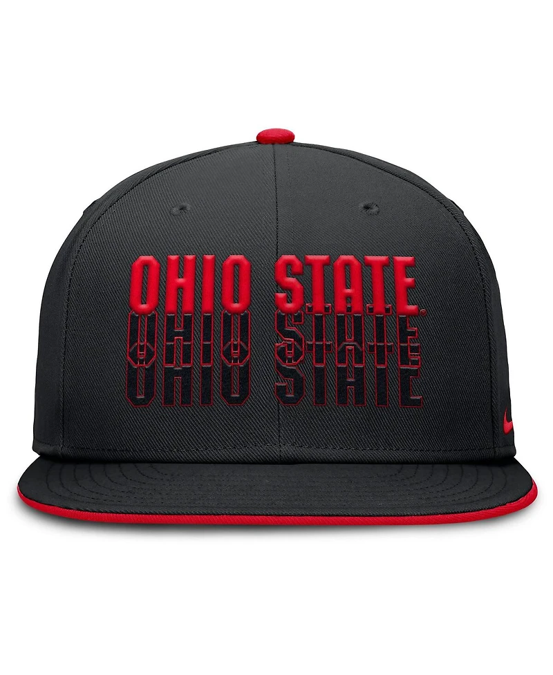 Nike Men's Black Ohio State Buckeyes True Primetime Performance Fitted Hat