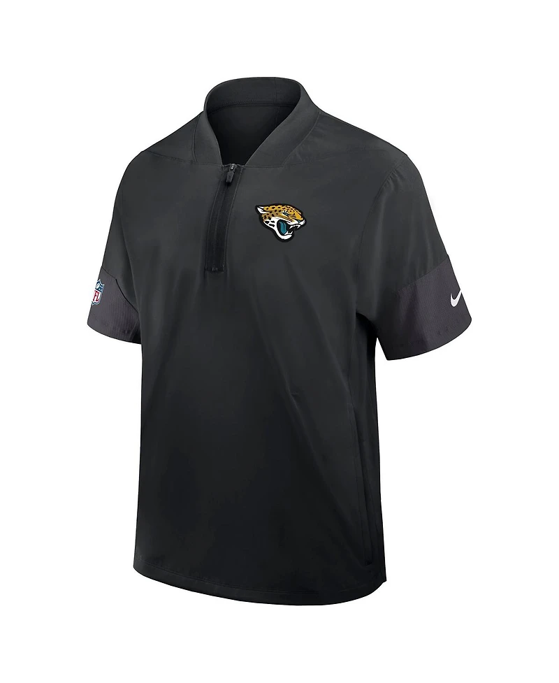 Nike Men's Black Jacksonville Jaguars Sideline Short Sleeve Quarter-Zip Coach Jacket