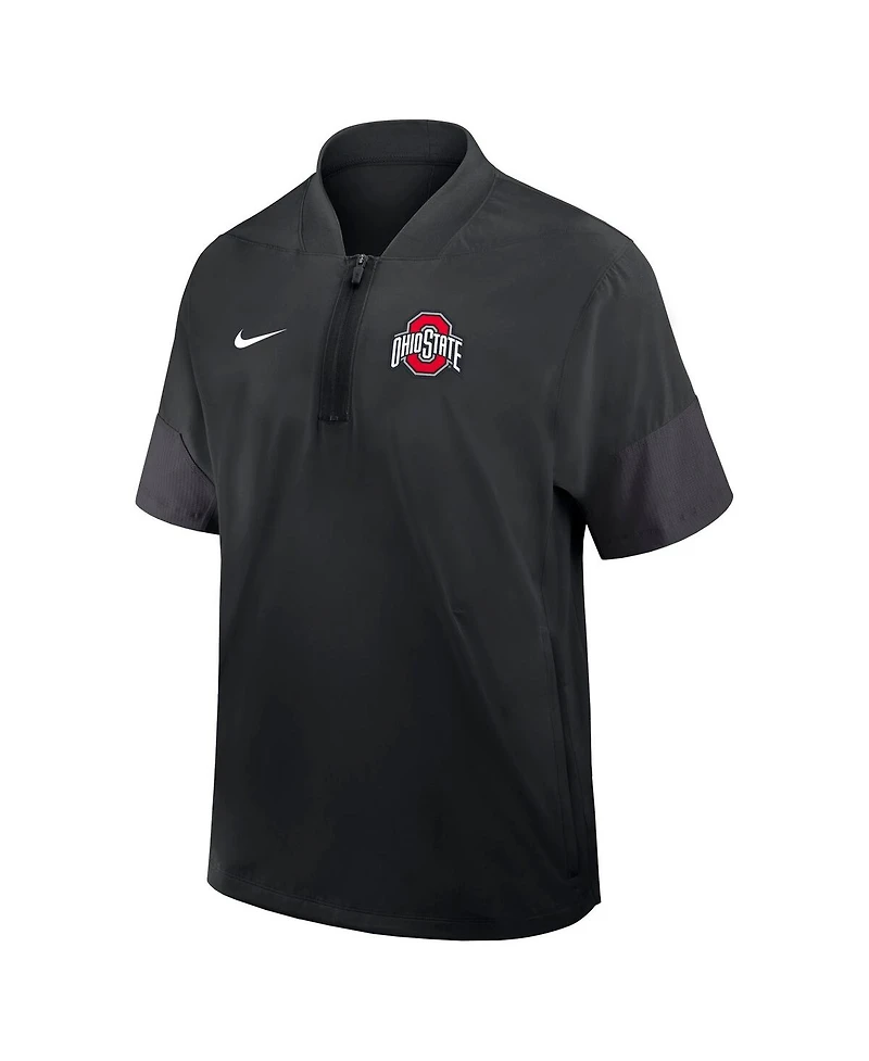Nike Men's Black Ohio State Buckeyes 2025 Sideline Coaches Lightweight Short Sleeve Jacket