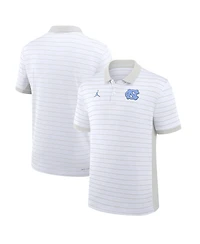 Jordan Men's White North Carolina Tar Heels 2025 Early Season Coaches Sideline Victory Stripe Performance Polo Shirt