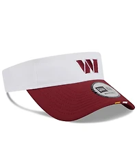 New Era Men's White/Burgundy Washington Commanders 2025 Nfl Training Camp Adjustable Visor Hat