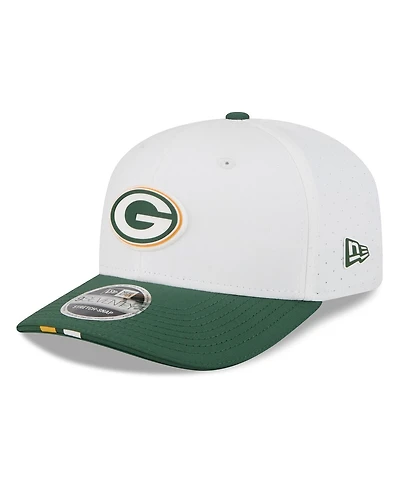 New Era Men's White/Green Green Bay Packers 2025 Nfl Training Camp 9SEVENTY Adjustable Hat