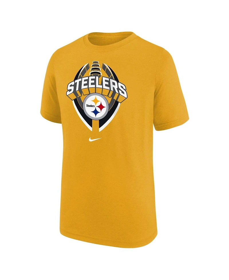 Nike Big Boys and Girls Gold Pittsburgh Steelers Icon Legend T-Shirt