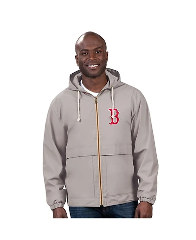 G-iii Sports by Carl Banks Men's Gray Boston Red Sox Full-Zip Rain Jacket