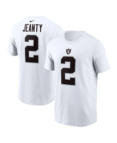 Nike Men's Ashton Jeanty White Las Vegas Raiders 2025 Nfl Draft First Round Pick Player Name Number T-Shirt