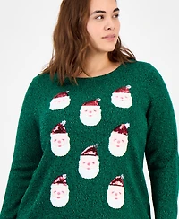 Holiday Lane Plus Smile-Santa-Graphic Sweater