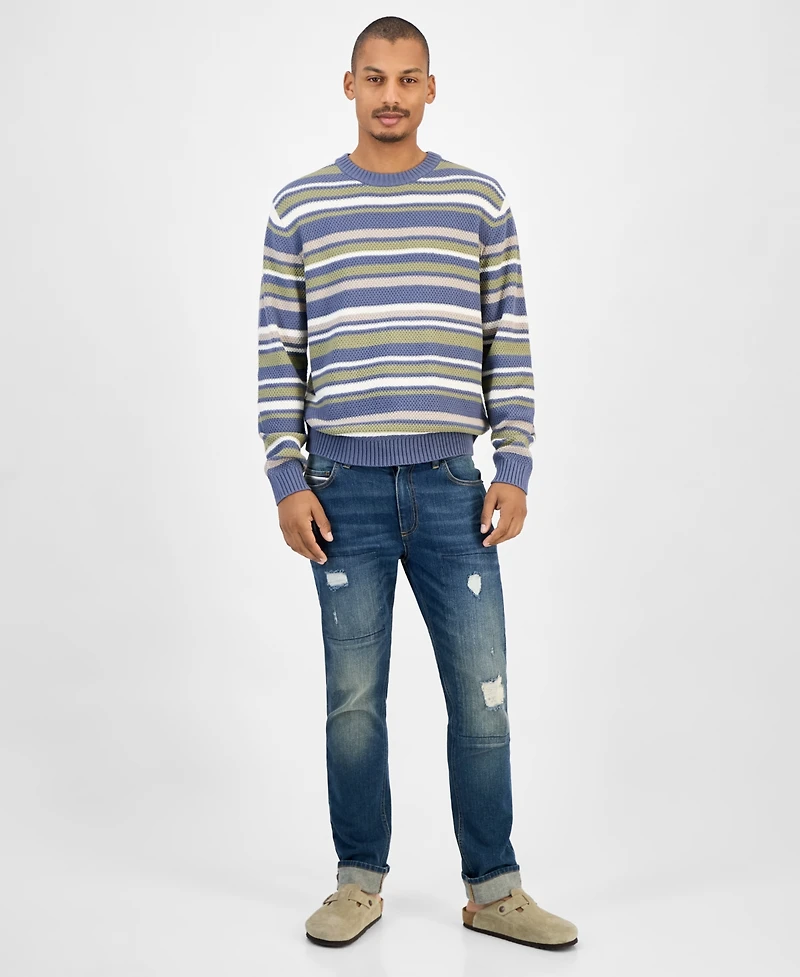 Sun + Stone Men's Striped Crewneck Sweater, Macy's Exclusive
