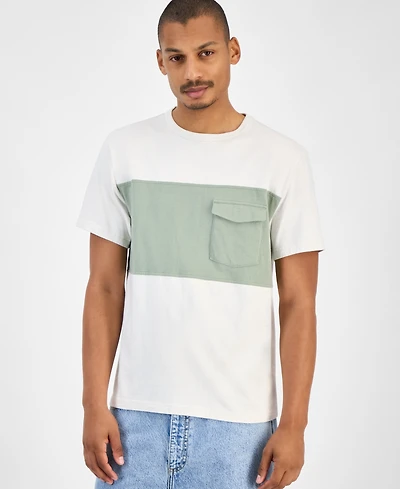 Sun + Stone Men's Utility Colorblocked T-Shirt, Macy's Exclusive