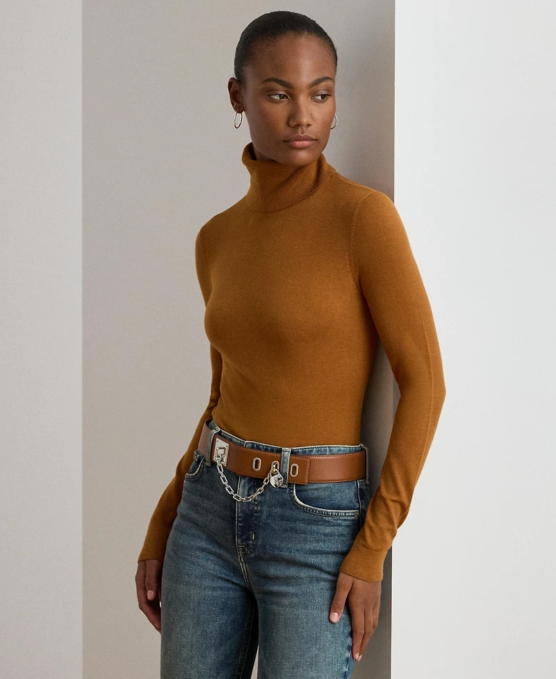 Lauren Ralph Women's Silk-Blend Turtleneck Sweater