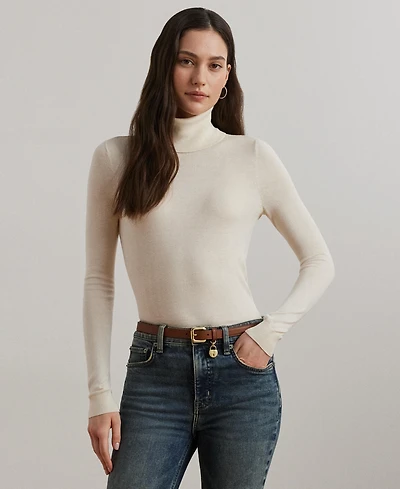Lauren Ralph Lauren Women's Silk-Blend Turtleneck Sweater