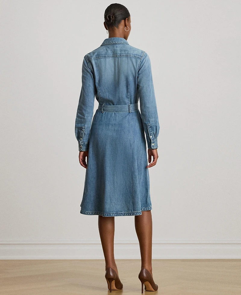Lauren Ralph Women's Belted Denim Shirtdress