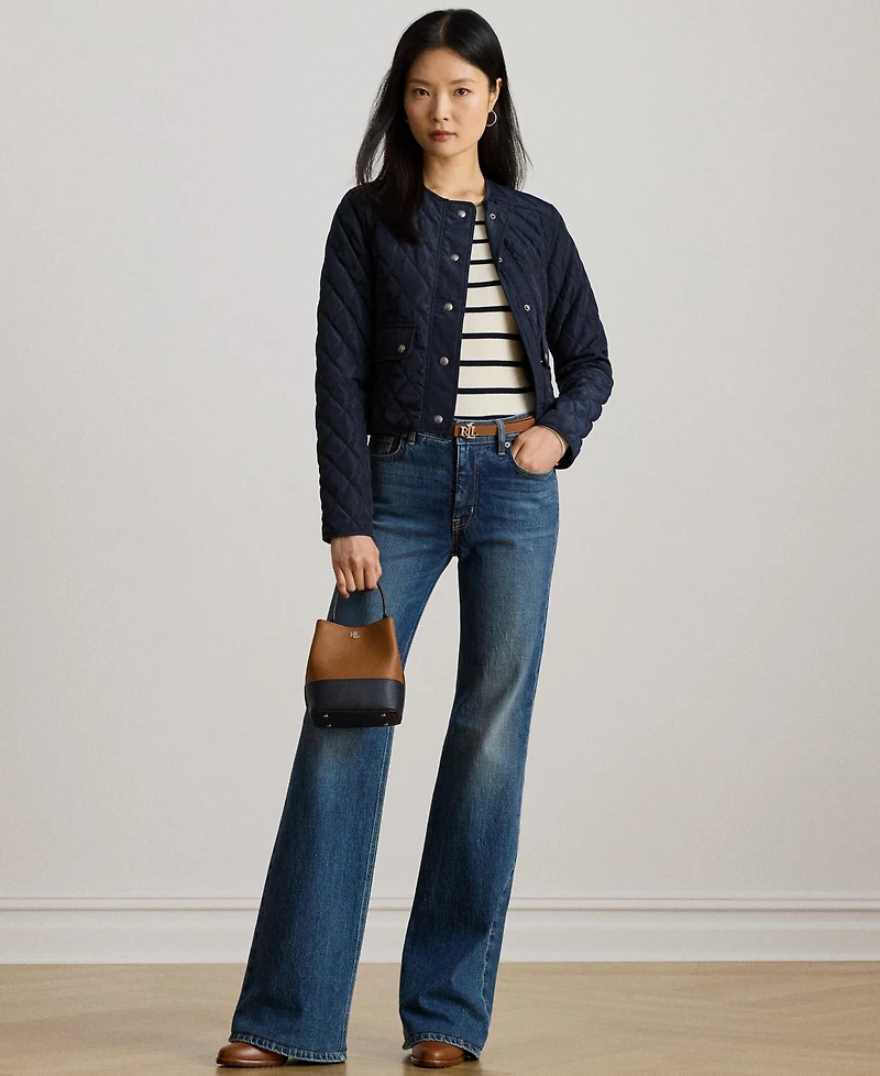 Lauren Ralph Lauren Women's Striped Rib-Knit Crewneck Sweater