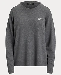 Lauren Ralph Lauren Women's Embroidered Cashmere Crewneck Sweater