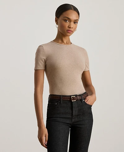 Lauren Ralph Women's Stretch Cotton Crewneck Tee