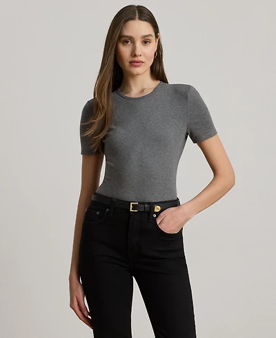 Lauren Ralph Lauren Women's Stretch Cotton Crewneck Tee