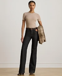 Lauren Ralph Women's Stretch Cotton Crewneck Tee