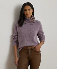 Lauren Ralph Women's Buckle-Trim Melange Turtleneck Sweater