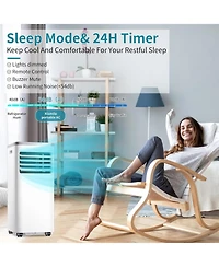 Zafro 8,000 Btu Portable Ac for Rooms up to 350 Sq.ft – Quiet, Remote Control, Digital Display, Easy Install Window Kit, Ideal for Home & Offic