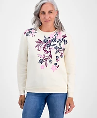 Style & Co Petite Placed Print Crewneck Sweatshirt, Macy's Exclusive