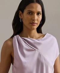 Lauren Ralph Women's Charmeuse Asymmetrical Blouse