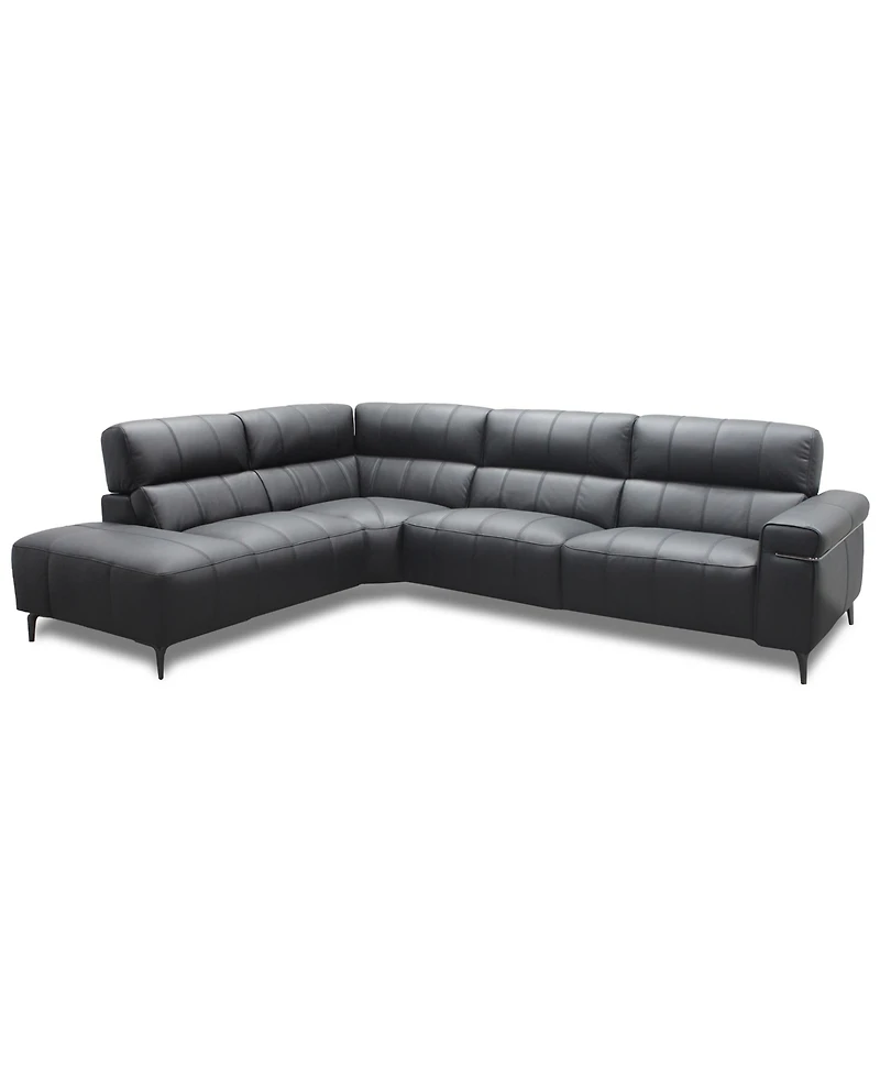 Wyndill 2-Pc. Leather Sectional with 1 Power Recliner, Exclusively at Macy's