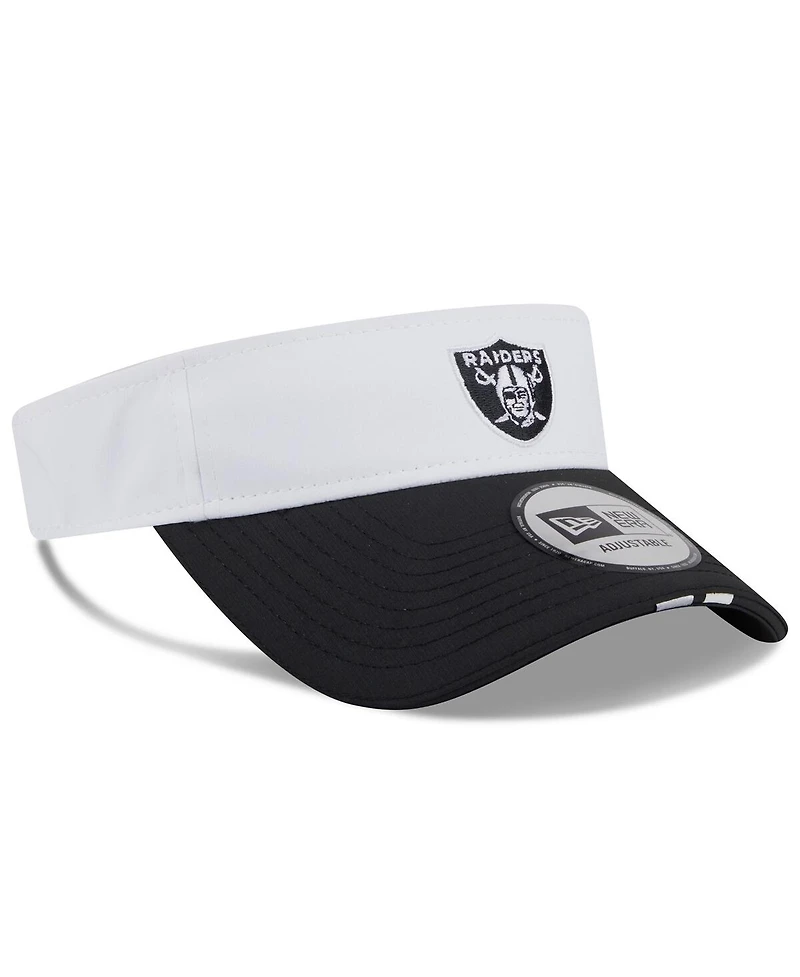 New Era Men's White/Black Las Vegas Raiders 2025 Nfl Training Camp Adjustable Visor Hat