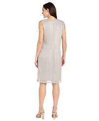 R & M Richards Women's Metallic Crinkle 2-Pc. Dress