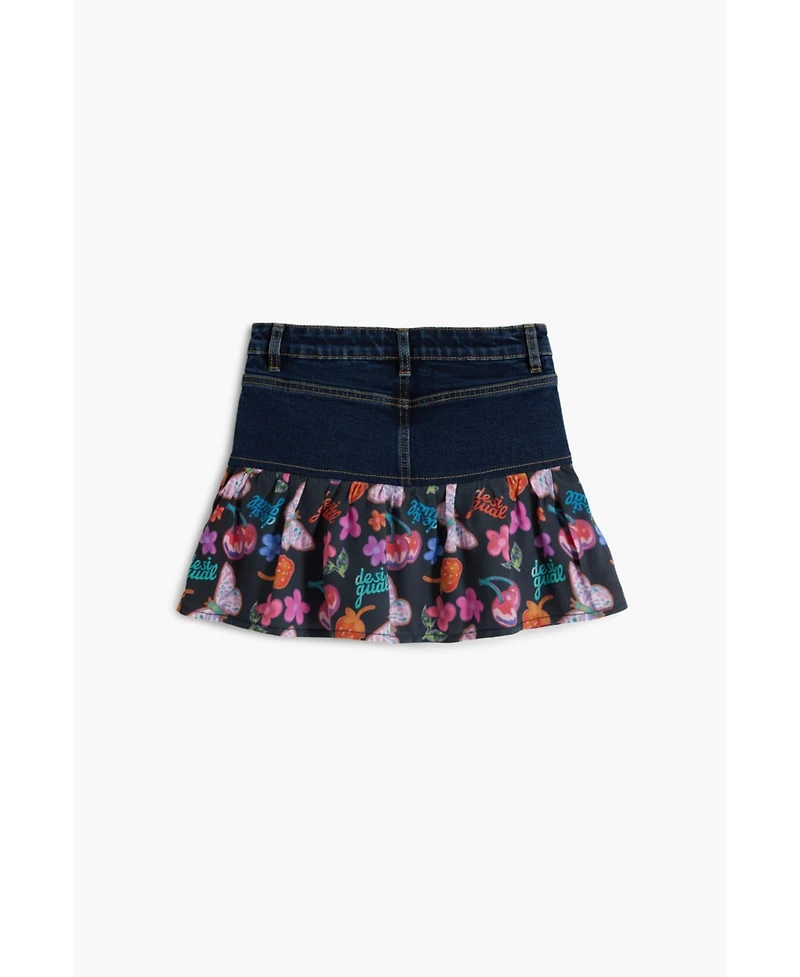 Desigual Girls Girls's Denim ruffle miniskirt