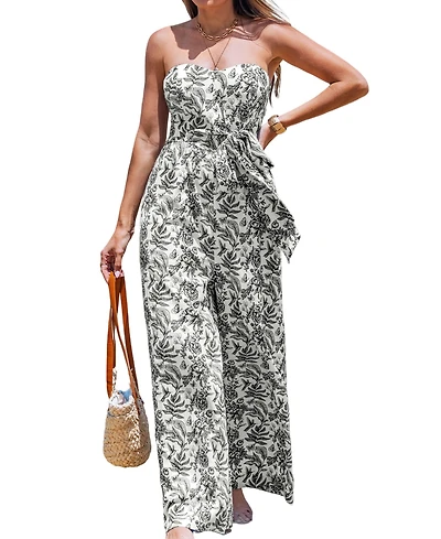 Cupshe Women's Noir Enchantment Floral Jumpsuit