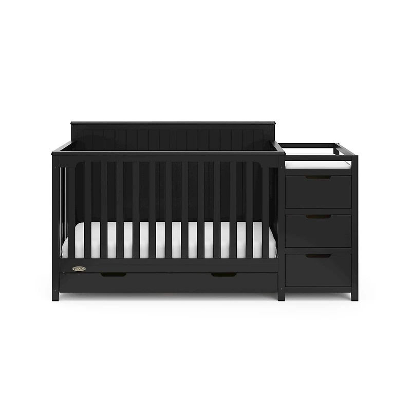 Graco Hadley 5-in-1 Convertible Crib and Changer with Drawer (Black)