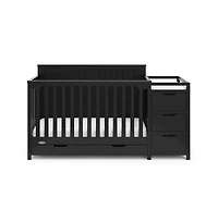 Graco Hadley 5-in-1 Convertible Crib and Changer with Drawer (Black)