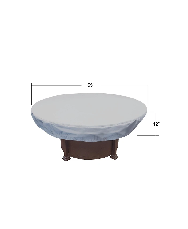 Mondawe Fits 48" to 55" Dia x 12"H 48" Round Fire Pit / Ottoman Protective Cover