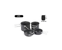 Naturehike 4 in 1 Premium Camping Cookware Set – Lightweight Aluminum Pots with Multi-Use Lids,Upgraded Handle,Compact&Space-Saving,Only 1.32lb
