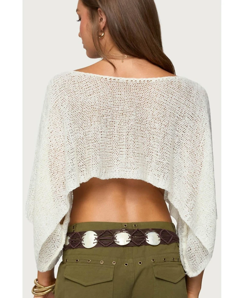 Edikted Womens Laline Oversized Knit Crop Top