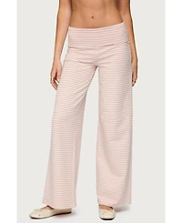 Edikted Women's Lilah Striped Fold Over Pants